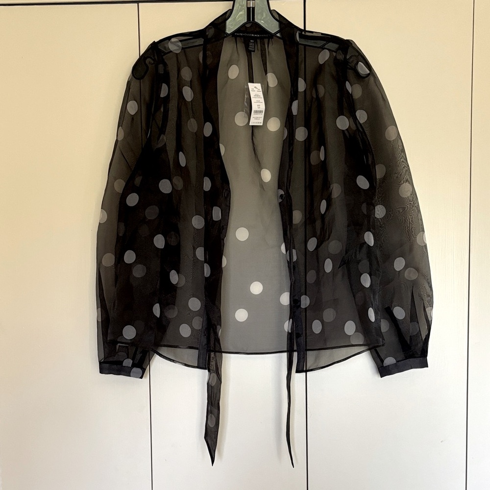 White House Black Market Black and White Blouse - XS